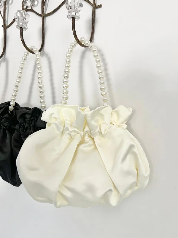 Glamorous Bags For Evening Events And Parties Ivory Satin Bag