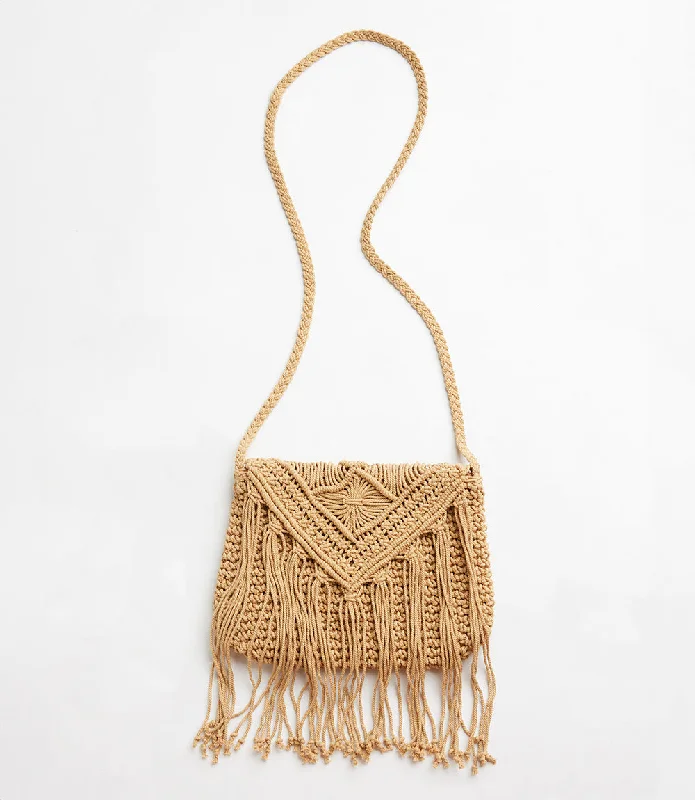 Festive Holiday Gift Bags Macrame Crossbody Bag