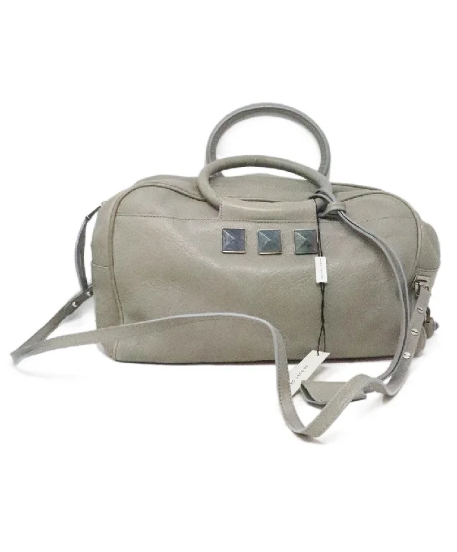 Cyber Monday Discounts On Bags Marc Jacobs Grey Leather Shoulder Bag w/ Stone Details