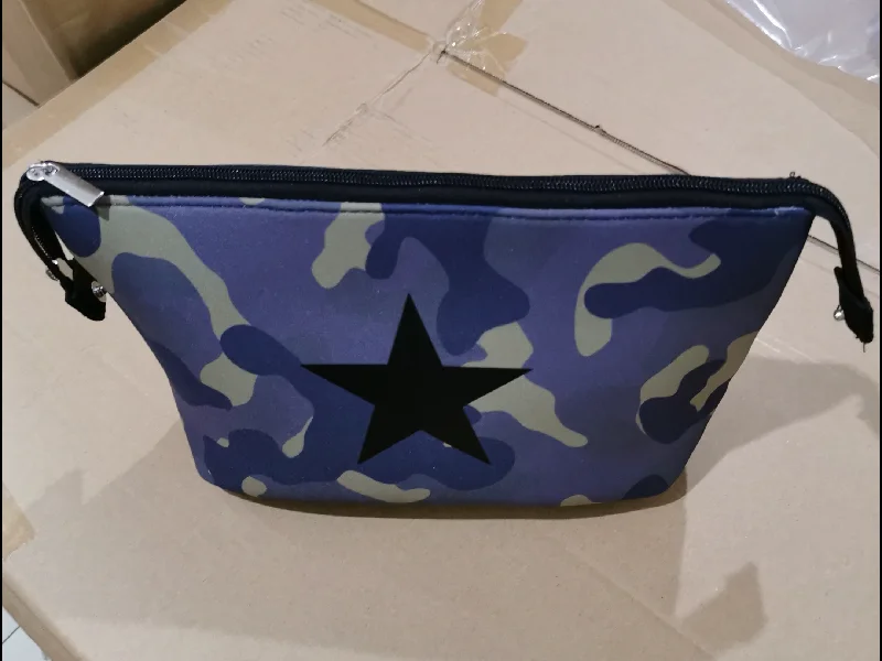 Bags For College Students On A Budget Neoprene Cosmetic case/ Clutch - Army Camo w/ Black Star Bags For College Students On A Budget