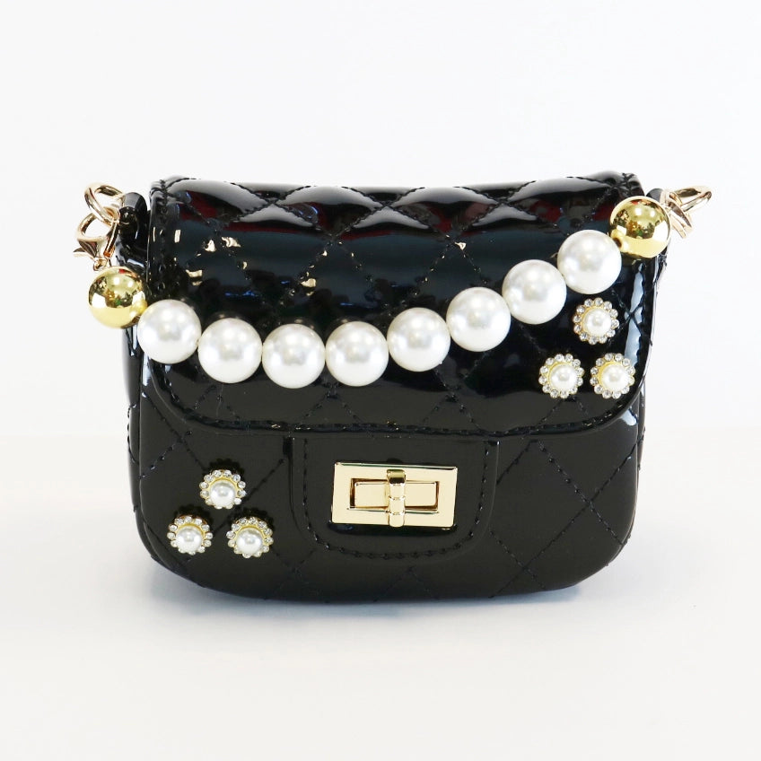 Vintage-Inspired Patent Black Bag