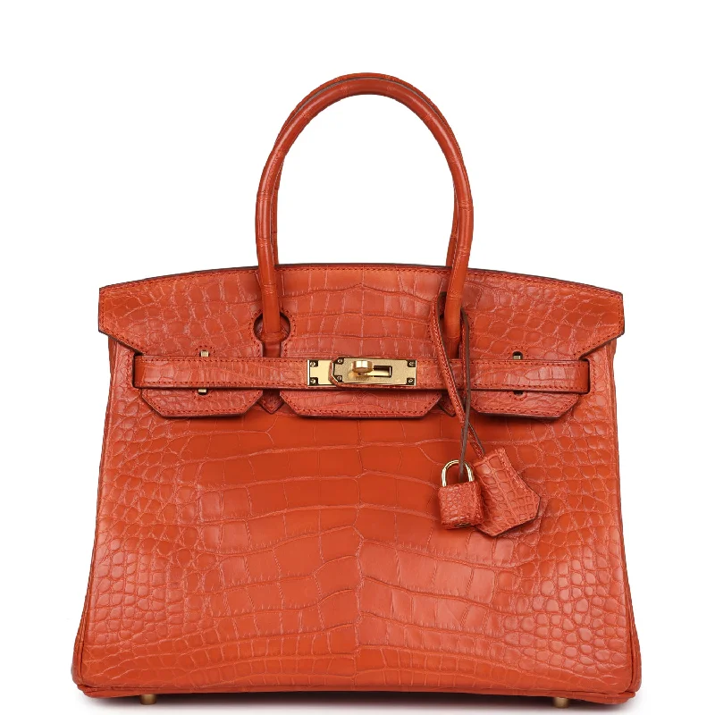 Black Friday Deals On Stylish Handbags Pre-owned Hermes Birkin 30 Sanguine Matte Alligator Gold Hardware Black Friday Deals On Stylish Handbags