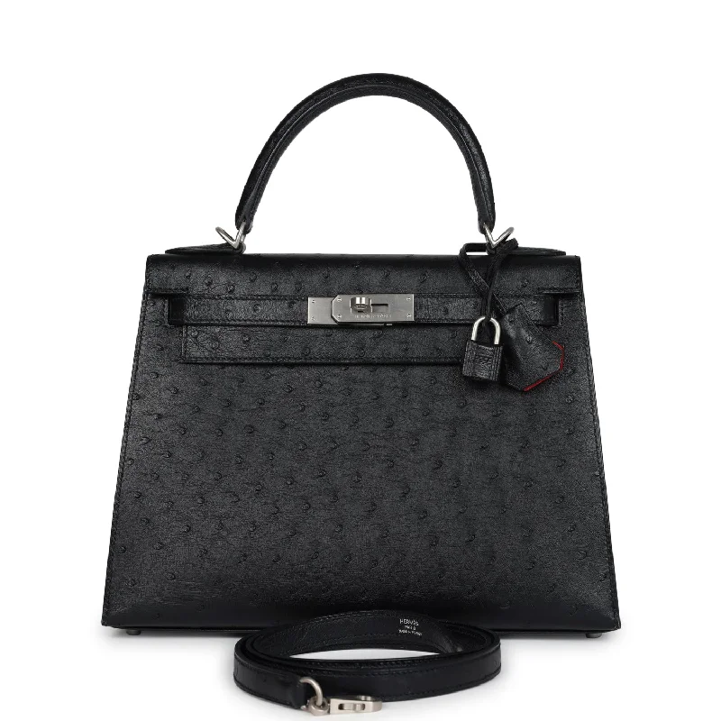 Discounted Designer Bags For Clearance Sale Pre-owned Hermes Special Order (HSS) Kelly Sellier 28 Black Ostrich Verso Brushed Palladium Hardware Discounted Designer Bags For Clearance Sale Pre-owned Hermes Special Order (HSS) Kelly Sellier 28 Black Ostrich Verso Brushed Palladium Hardware