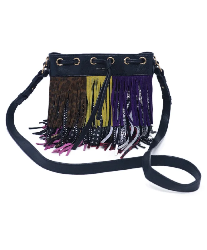 Trendy Festival Bags With Limited-Time Offers Saint Laurent Multicolor Leather Fringe Handbag