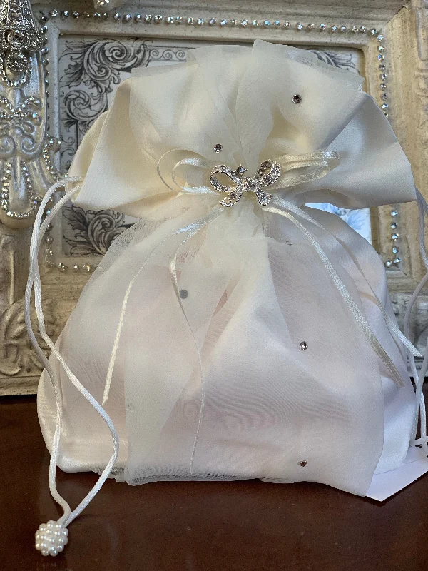 Inspired Bags For Luxury Fashion Lovers Satin Pouch in Ivory or White