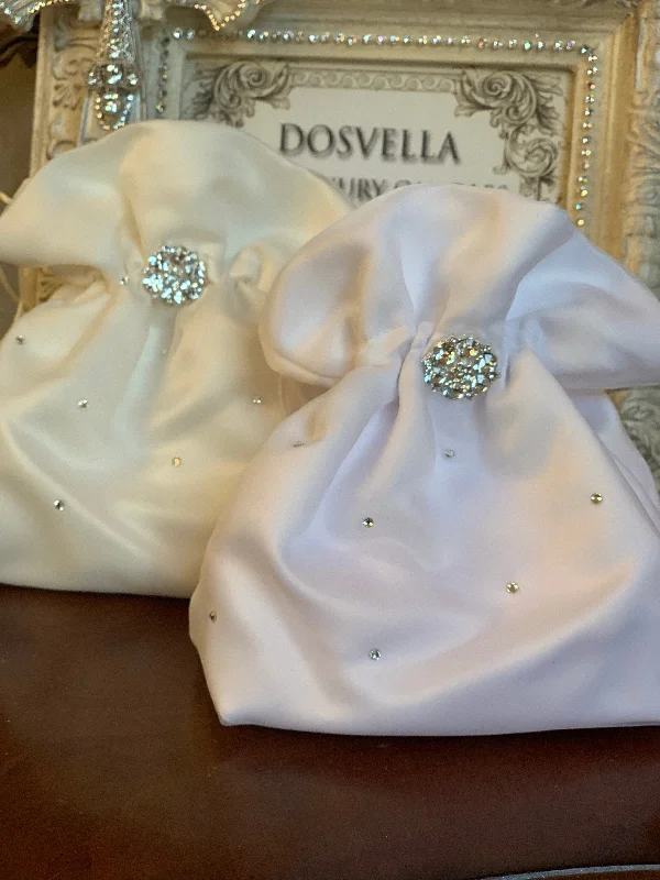 Tsa-Approved Bags For Hassle-Free Airport Security Satin Pouch in Ivory or White