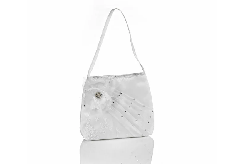 Customizable Bags For Personalized Style Satin Purse with Crystals