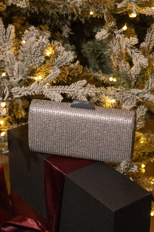 Limited-Time Offer On Trendy Bags Silver Diamante Clutch Bag