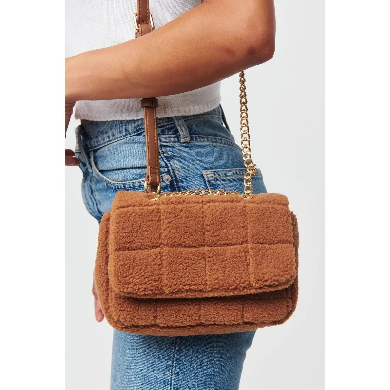 Limited-Time Offers On Trendy And Stylish Bags Teddy Sherpa Designer Bag in Caramel