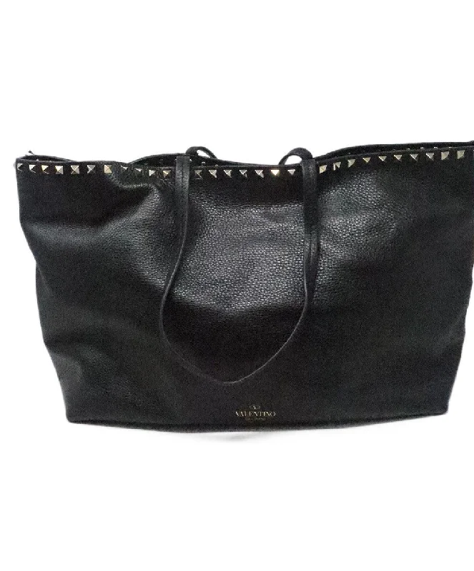 Flash Sales On Premium And High-Quality Bags Valentino Black Leather Rockstud Tote