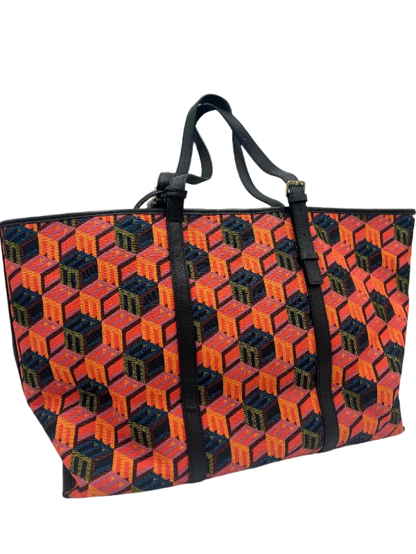 Dive Into Trendy Styles Like New! MCM Cubic Logo Jacquard Designer Shopper Tote Bags For College Students On A Budget