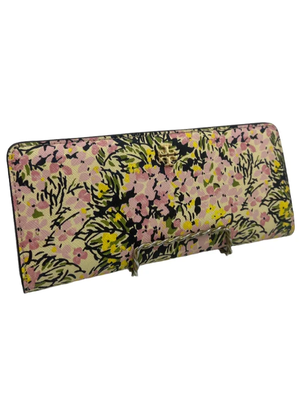 Limited Time Offer Tory Burch Designer Floral Logo Wallet Lightweight Bags For Senior Travelers