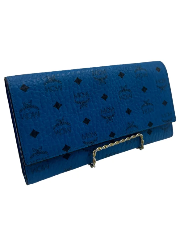 Fashion Frontiers MCM Vistetos Blue Designer Wallet Luxury Bags For Working Professionals