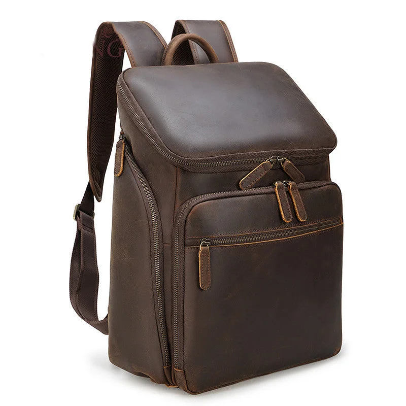 Clearance Bags For Budget Shoppers 15.6" Laptop Backpack Full Grain Leather Travel Backpack Retro School Backpack Clearance Bags For Budget Shoppers 15.6" Laptop Backpack Full Grain Leather Travel Backpack Retro School Backpack