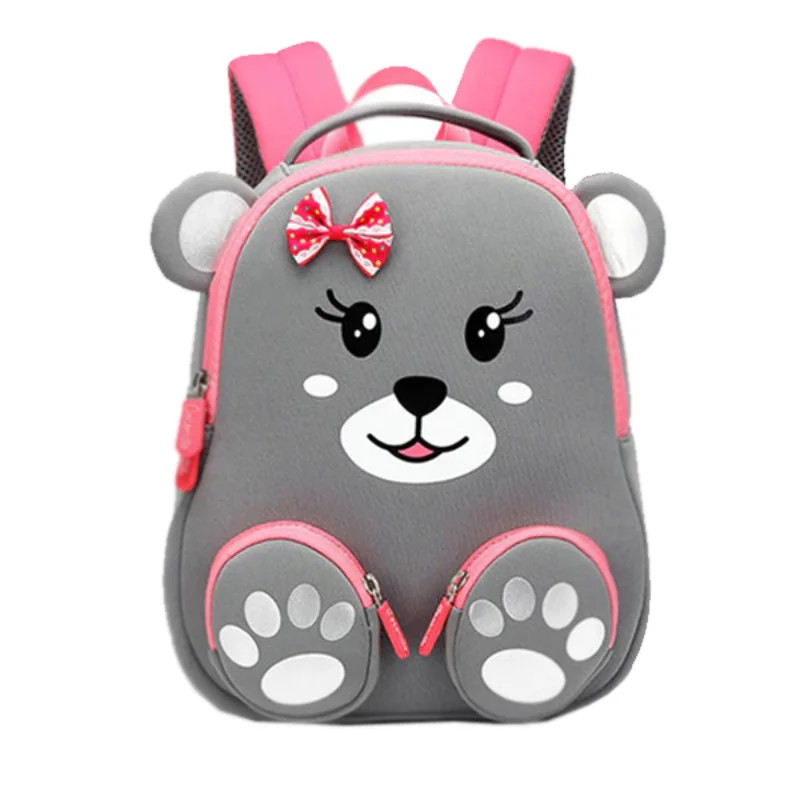 Functional Bags For Busy Moms And Dads 3D Grey Bear Bag Backpack For Kids Children