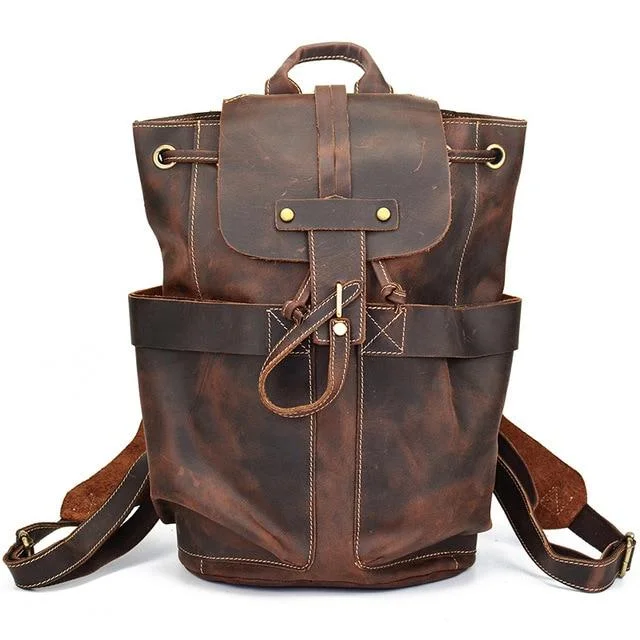 Wholesale Bags For Resellers Vintage Leather Duffel Backpack