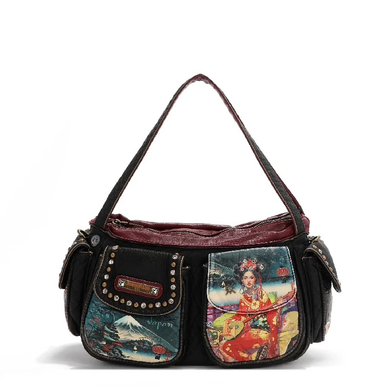 Trendy Looks On Sale AKIKO LA BELLEZA DENIM SHOULDER BAG Bags For Sporty And Athletic Styles