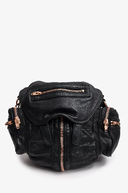Seasonal Clearance Bags For Summer Alexander Wang Black Leather RGHW Mini Marti Backpack Seasonal Clearance Bags For Summer Alexander Wang Black Leather RGHW Mini Marti Backpack