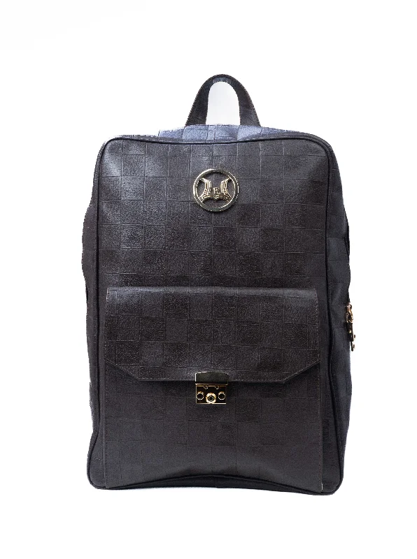 Glamorous Bags For Evening Events And Parties Backpack: Brown Checkered Print