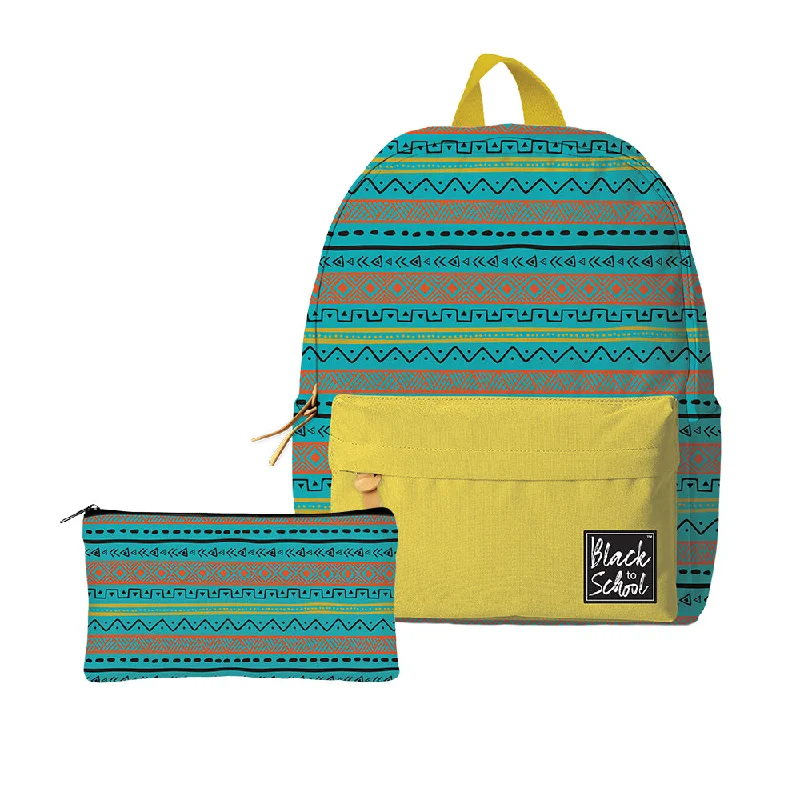 Bags For Free-Spirited And Artistic Styles TURQUOISE/ORANGE BACKPACK SET