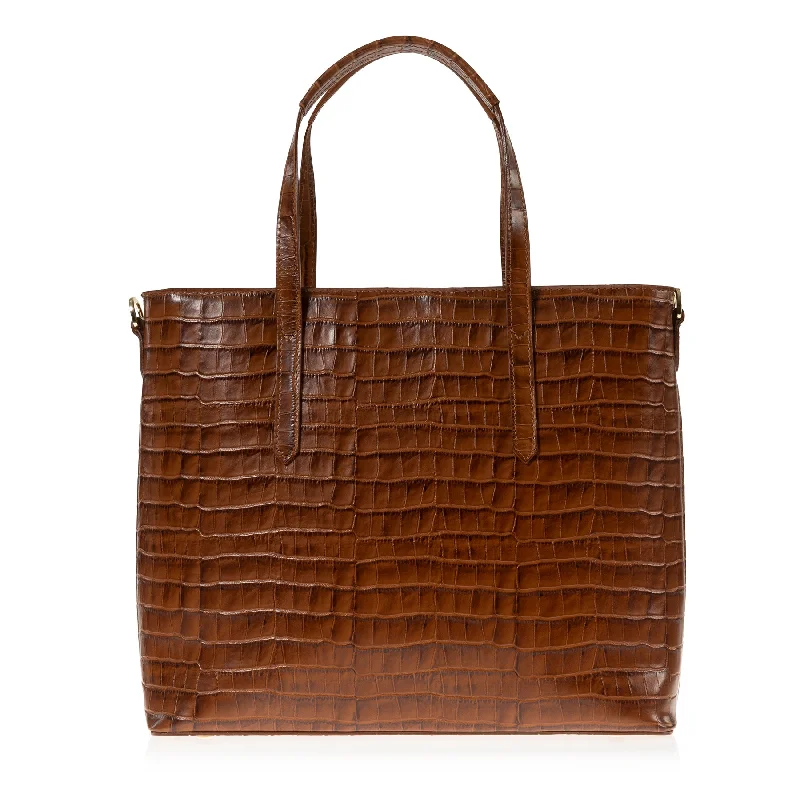 Hot Sale Cabas Tote Bag (Saddle Croc-Embossed) Black Friday Deals On Stylish Handbags