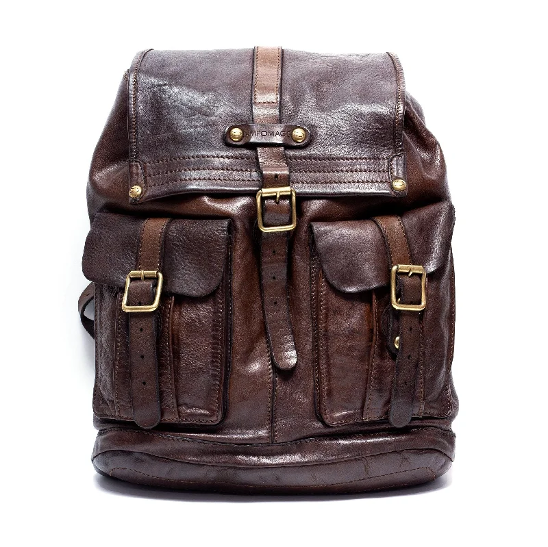 Stylish Bags With Discounts Campomaggi Leather Backpack, Dark Brown