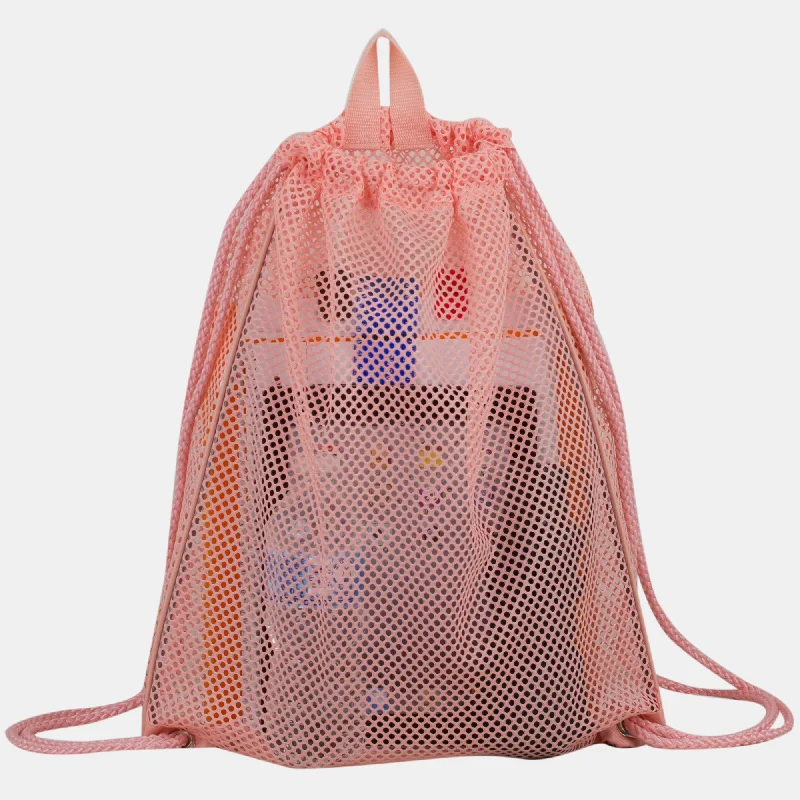 Bags For Playful And Chic Styles High-Capacity Mesh Drawstring with Cinch-able Closure Bags For Playful And Chic Styles High-Capacity Mesh Drawstring with Cinch-able Closure