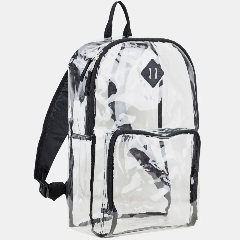 Durable And Fashionable Bags For Daily Use Eastsport Multi-Purpose Clear Backpack with Front Pocket, Adjustable Straps and Lash Tab Durable And Fashionable Bags For Daily Use Eastsport Multi-Purpose Clear Backpack with Front Pocket, Adjustable Straps and Lash Tab