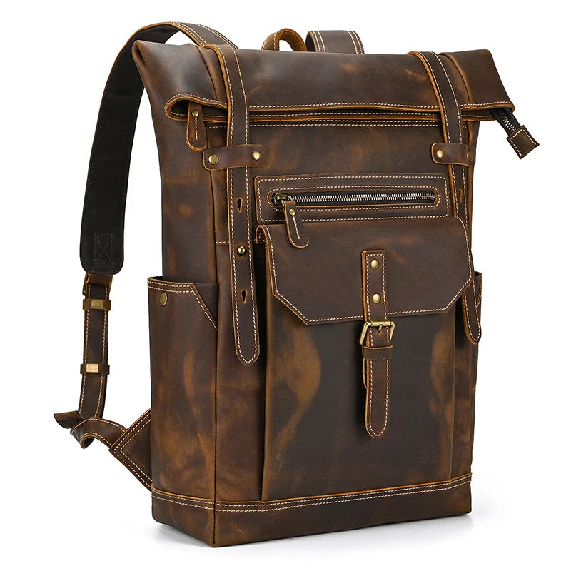 Bags For Personalized Gifts Full Grain Leather Backpack 15.6'' Laptop Backpack Retro School Backpack Bags For Personalized Gifts Full Grain Leather Backpack 15.6'' Laptop Backpack Retro School Backpack