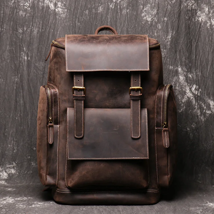 Lightweight And Affordable Bags Handmade Leather Backpack Large Travel Backpack Men Backpacks