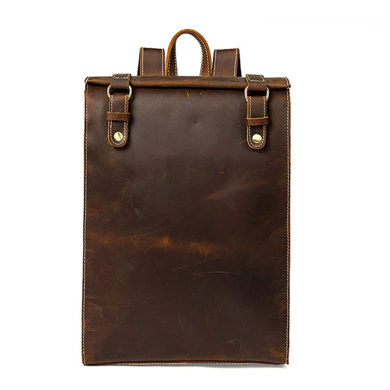 Romantic Valentine's Day Bags With Promotions Handmade Top Grain Leather Backpack Men's Travel Backpacks Vintage Shoulder Bag