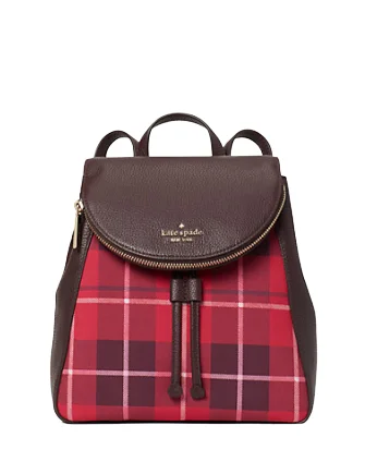 Chic Bags For Office Professionals And Urban Dwellers Kate Spade New York Leila Plaid Medium Flap Backpack