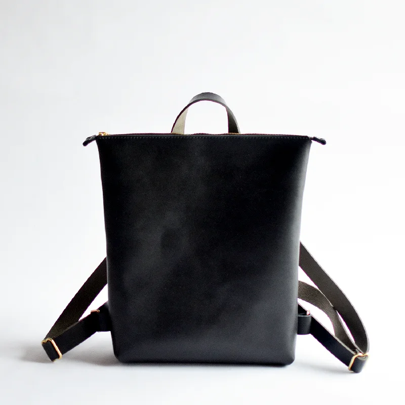 Glamorous Bags For Evening Events And Parties Minimalist Backpack - Black Leather