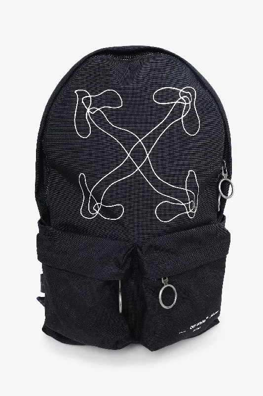 Inspired Bags For Affordable Luxury Off-White Black Double Front Pocket Abstract Arrows Backpack