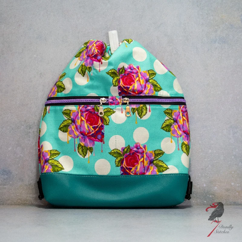 Luxury Seekers Painted Roses Begonia Backpack