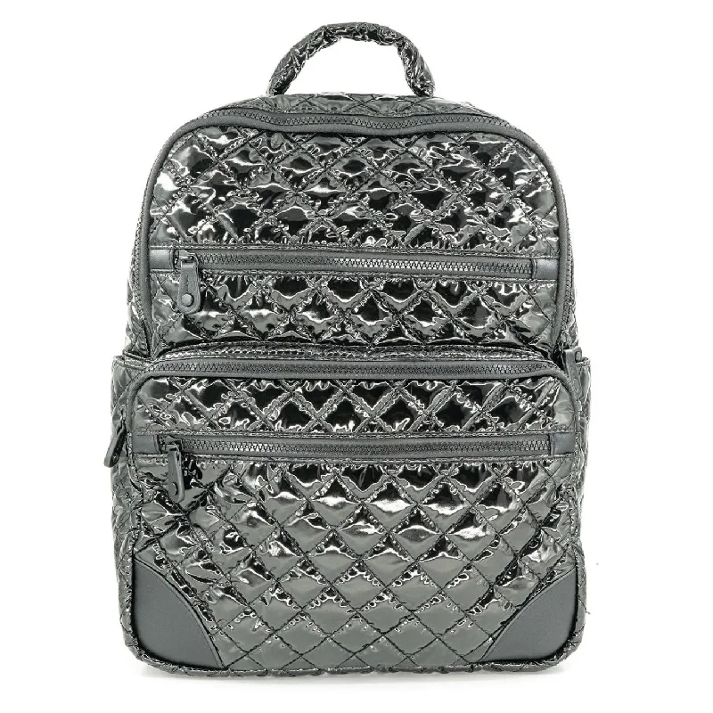 Sporty Bags For Active And Athletic Lifestyles Quilted Black Patent Backpack