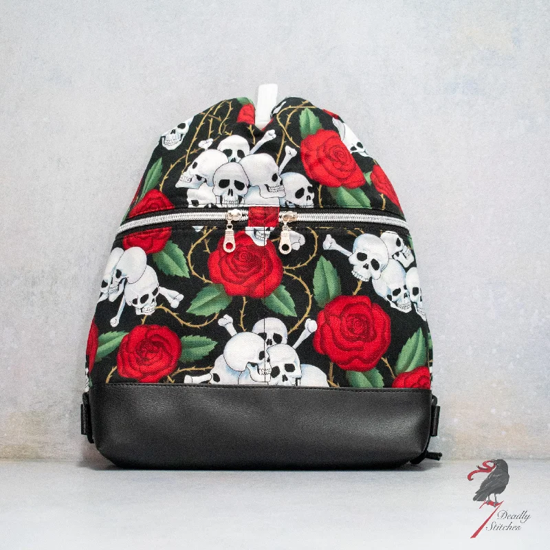 Affordable Bags For College Students On Sale Skulls and Roses Begonia Backpack