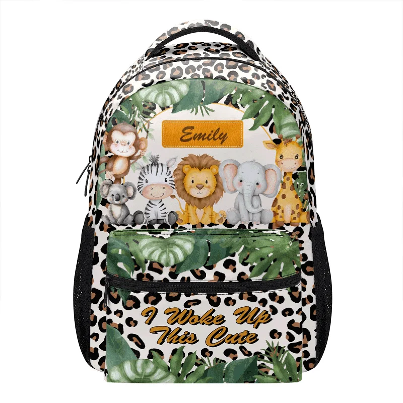 Cozy Handbags With Clearance Prices Stay Wild Dream Big Little One I Woke Up This Cute - Personalized Backpack SBHN39