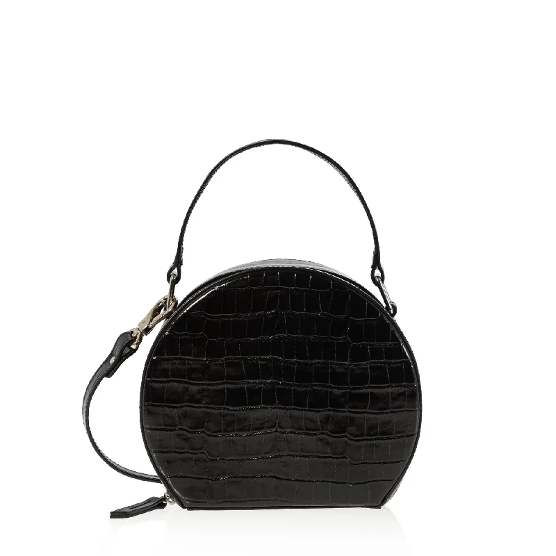 Trendy And Discounted Designer Handbags The Hatter (Black Croc-Embossed) Halloween-Themed