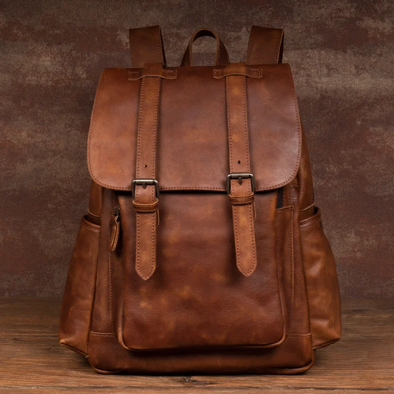 Halloween-Themed Travel Backpacks Handmade Leather Backpack Men Backpack