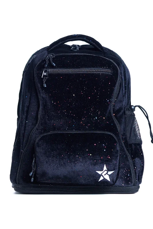 Tsa-Approved Bags For Hassle-Free Airport Security Velvet in Black Galaxy Sparkle Rebel Dream Bag Plus with Black Zipper