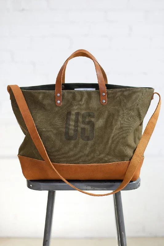 Bags For Minimalist And Functional Design 1940's era Salvaged Military Canvas Tote Bag