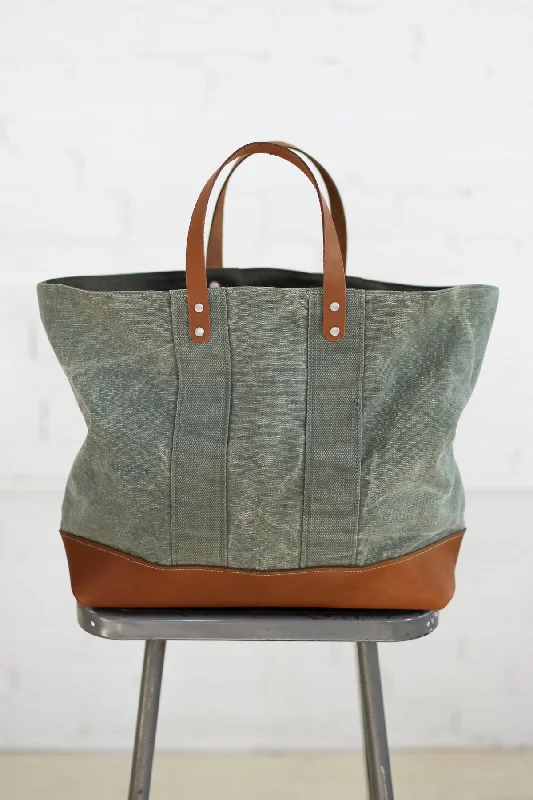 Luxury Bags 1950's era Salvaged Military Canvas Tote Bag