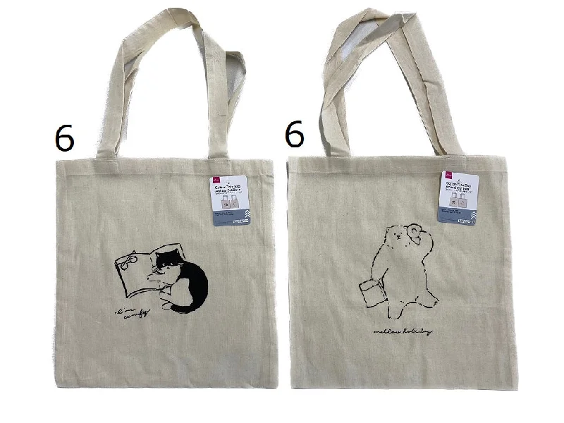 Spacious And Discounted Bags Cotton Tote Bag Animal Cat Bear