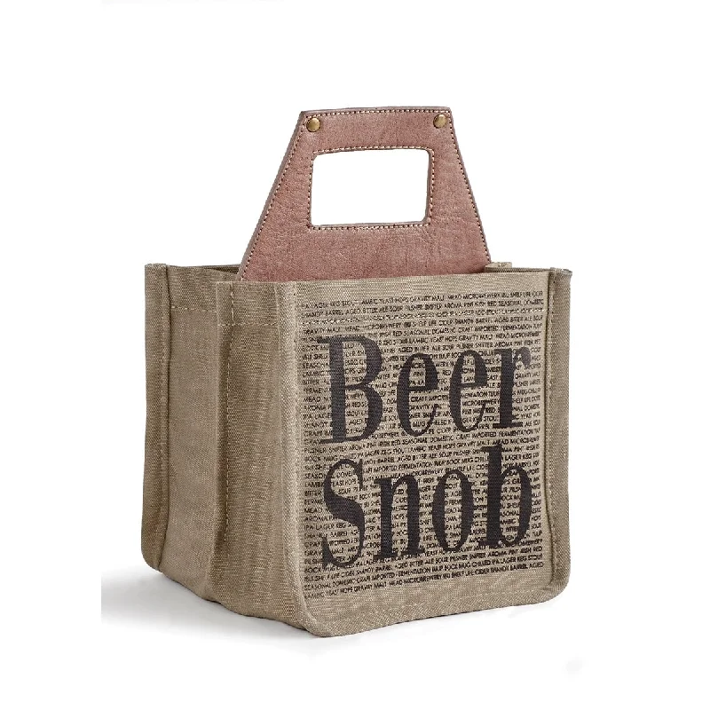 New Year Party Bag For Celebrations Beer Snob 6 Pack Canvas Tote