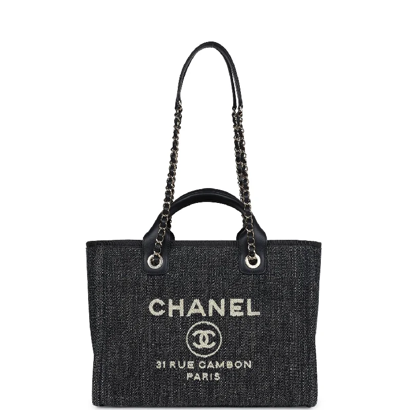 Inspired Bags For Affordable Luxury Chanel Small Deauville Shopping Tote Dark Blue Denim Light Gold Hardware Inspired Bags For Affordable Luxury Chanel Small Deauville Shopping Tote Dark Blue Denim Light Gold Hardware