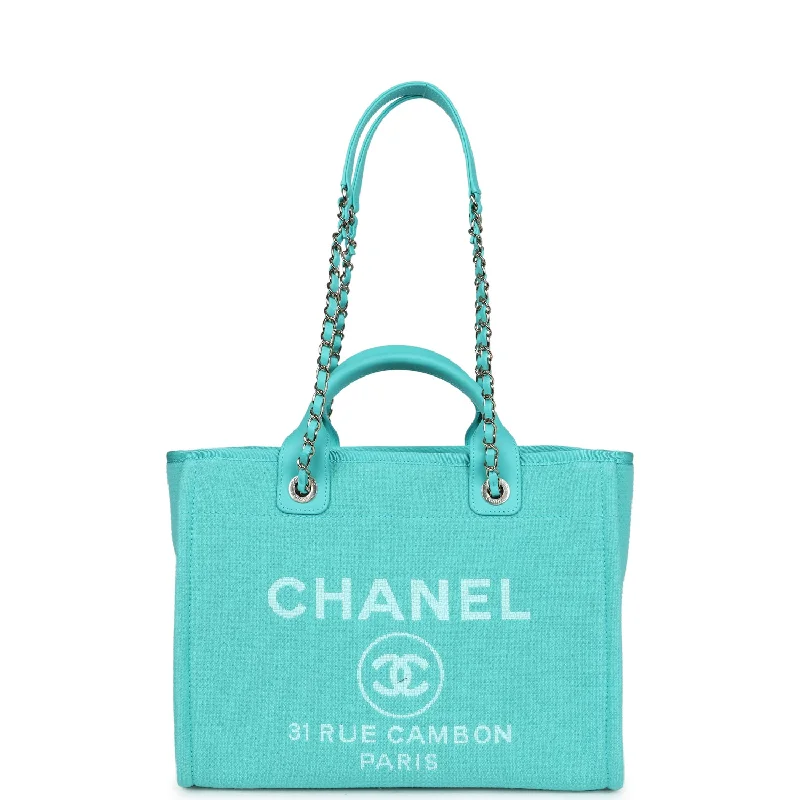 Luxury Bags On Sale Chanel Small Deauville Shopping Tote Turquoise Canvas Light Gold Hardware Luxury Bags On Sale Chanel Small Deauville Shopping Tote Turquoise Canvas Light Gold Hardware