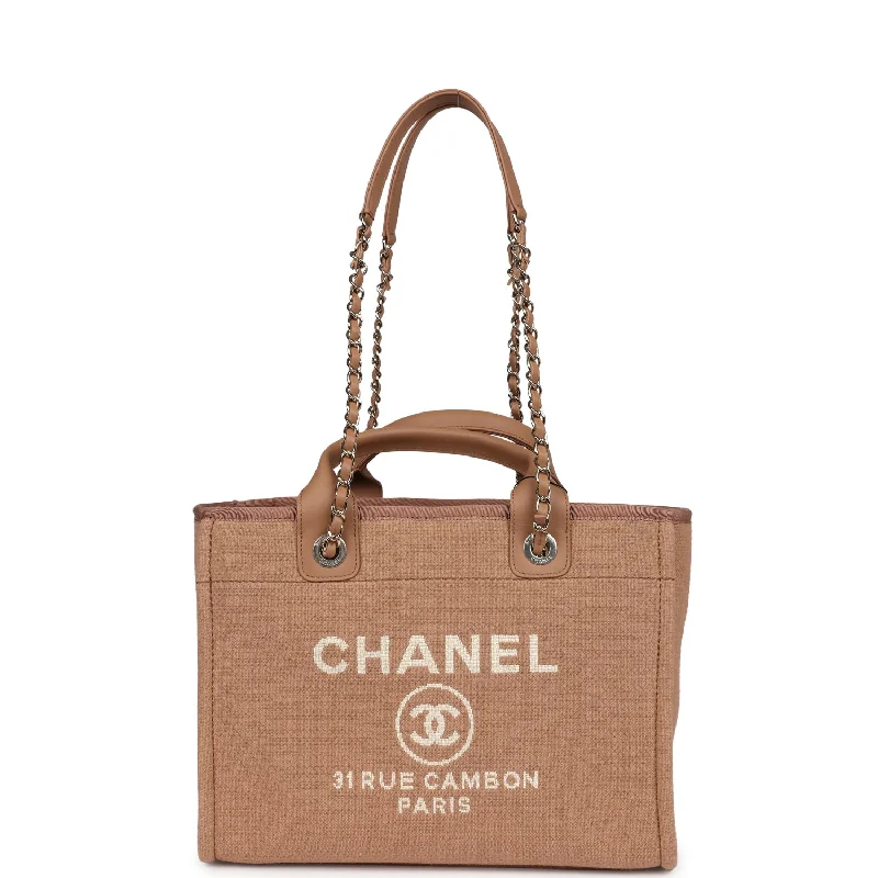 Eco-Friendly Bags With Discounts Chanel Small Deauville Shopping Tote Dark Beige Canvas Light Gold Hardware Eco-Friendly Bags With Discounts Chanel Small Deauville Shopping Tote Dark Beige Canvas Light Gold Hardware
