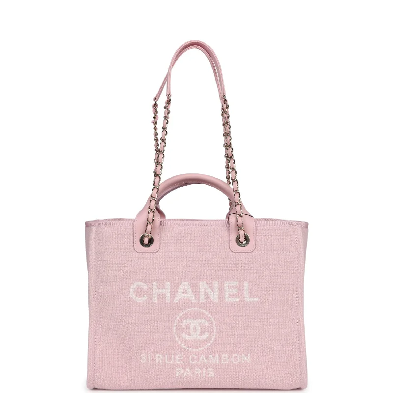 Odor-Resistant And Budget Bags Chanel Small Deauville Shopping Tote Light Pink Canvas Light Gold Hardware Odor-Resistant And Budget Bags Chanel Small Deauville Shopping Tote Light Pink Canvas Light Gold Hardware