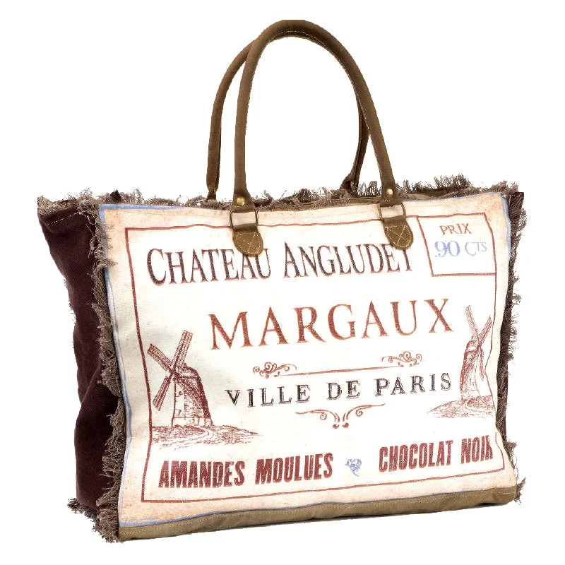 Wholesale Bags For Resellers Chateau Angludet Margaux Frayed Tote with Strap
